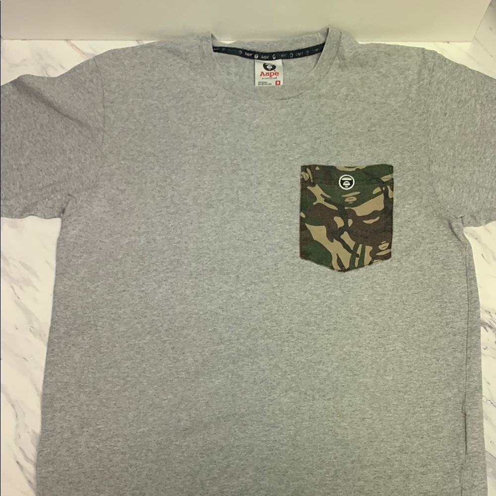COPY - Aape Gray T-Shirt with Camouflage Pocket